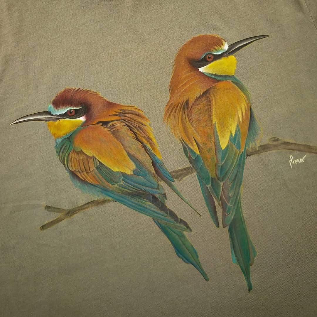 T-shirt Hand-Painted Bee Eater