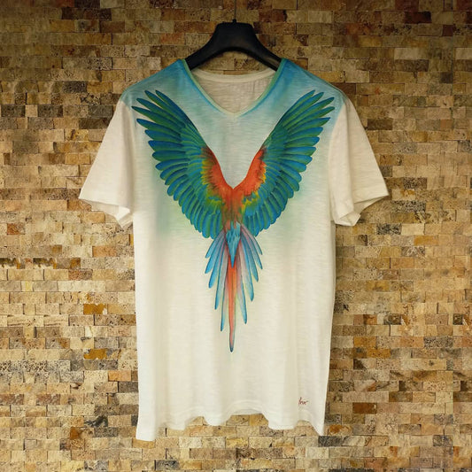 T-shirt Hand-Painted Wing Parrot