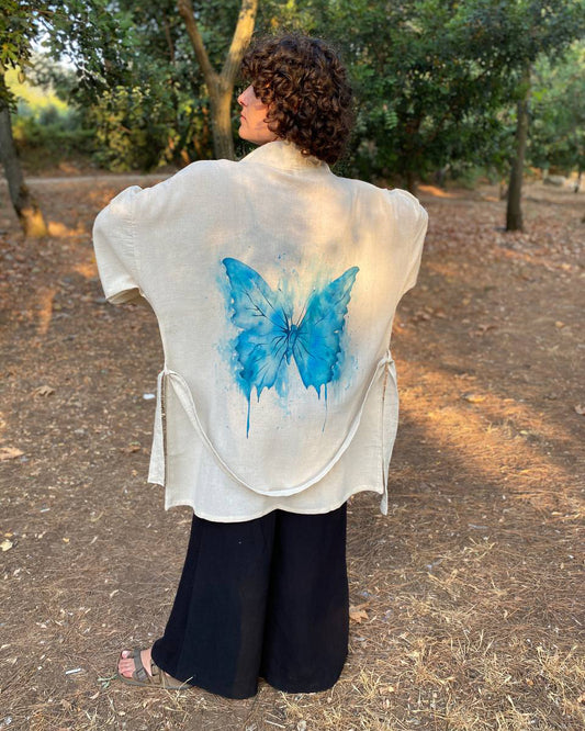 Kimono Hand-Painted ✧Butterfly✧ blues