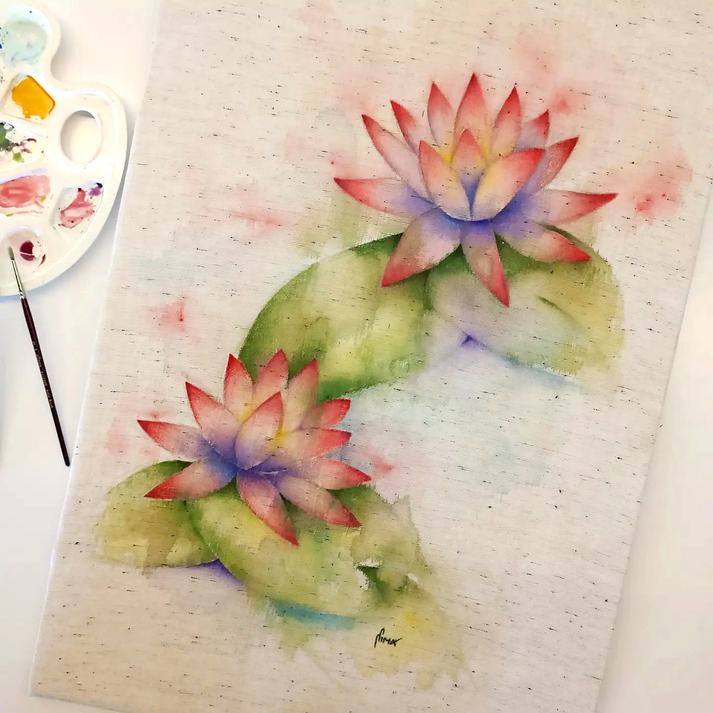 Kimono Hand-Painted Lotus