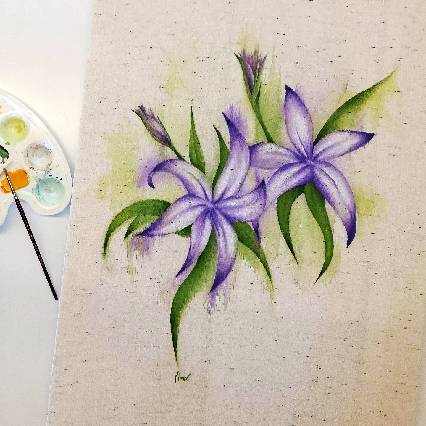 Kimono Hand-Painted Lily