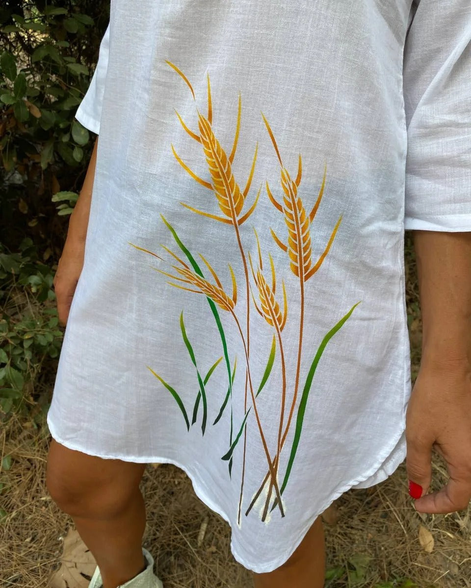 Tunic-Shirt Hand-Painted Wheat