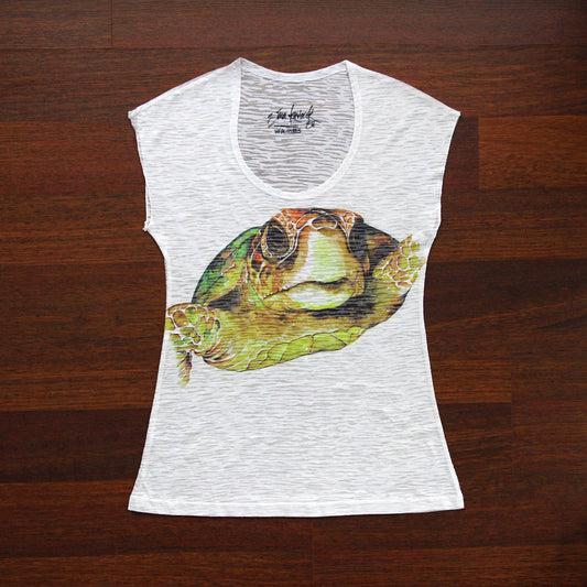 T-Shirt Digital Print Watercolor Design Women Caretta Caretta