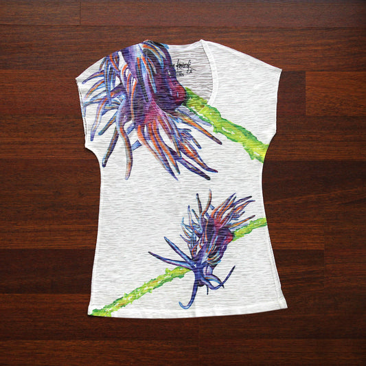 T-Shirt Digital Print Watercolor Design Women Nudibrances
